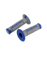 REVETEMENT / POIGNEE DOMINO A260 CROSS / ENDURO GRIS/BLEU (PR) 120MM