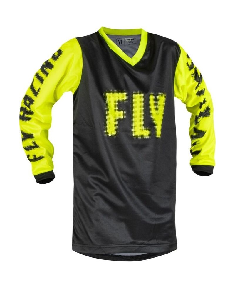 Maillot enfant FLY RACING F-16 - noir/jaune fluo