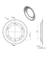 COURONNE CYCLO 21 ADAPT. 103 GRIMECA/BERNARDI 43DTS (D98) 10 TROUS