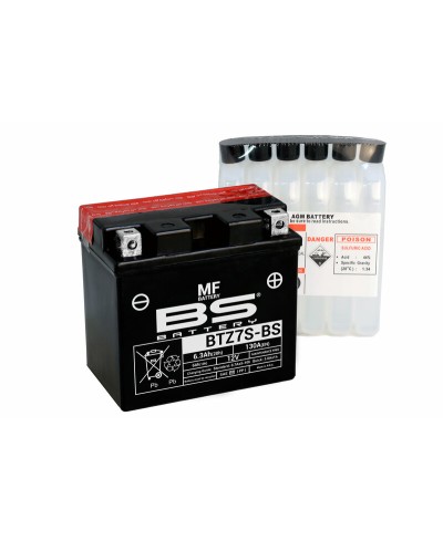 Batterie BS BATTERY sans entretien avec pack acide - BTZ7S-BS
