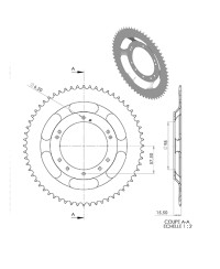 COURONNE CYCLO 21 ADAPT. 103 GRIMECA/BERNARDI 60DTS (D98) 10 TROUS