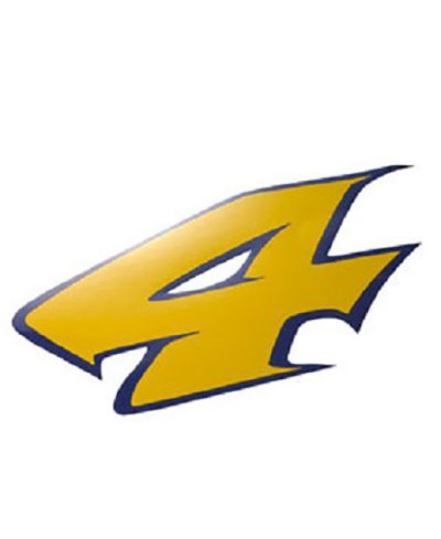 AUTOCOLLANT NUMERO 4 JAUNE L 9CM