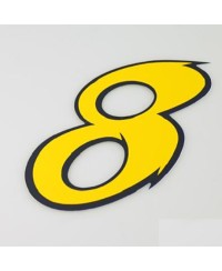 AUTOCOLLANT NUMERO 8 JAUNE L 9