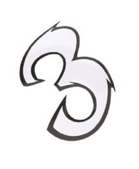 AUTOCOLLANT NUMERO 3 BLANC L13