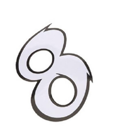AUTOCOLLANT NUMERO 8 BLANC L13