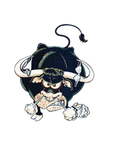 AUTOCOLLANT ANIMAL TAUREAU ATTACK (8X10CM)