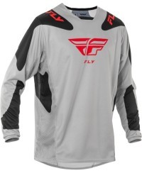 Maillot FLY RACING Kinetic SYM - gris clair/rouge/noir