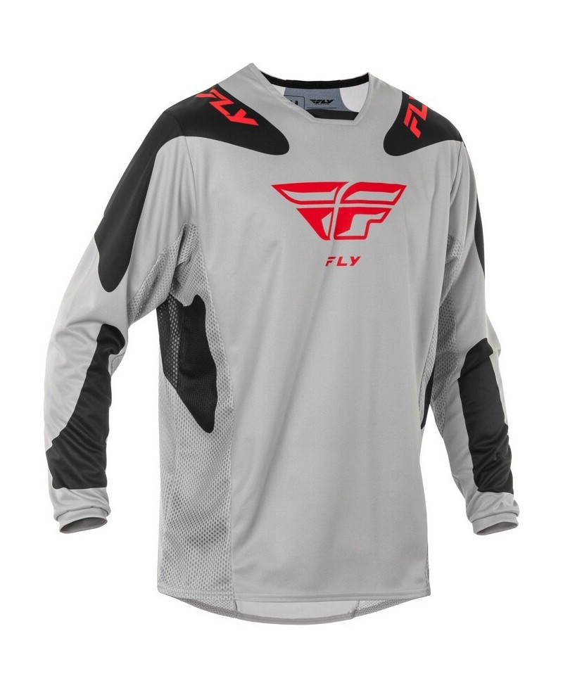 Maillot FLY RACING Kinetic SYM - gris clair/rouge/noir