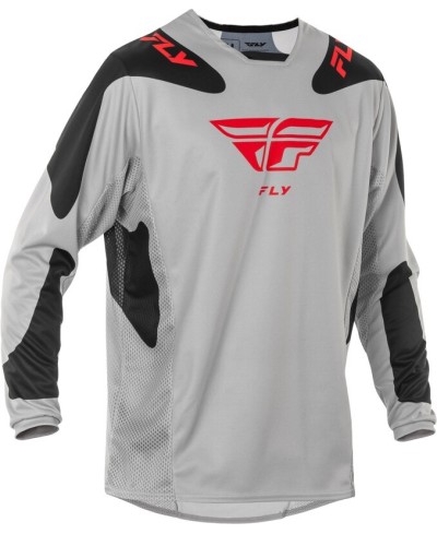 Maillot FLY RACING Kinetic SYM - gris clair/rouge/noir