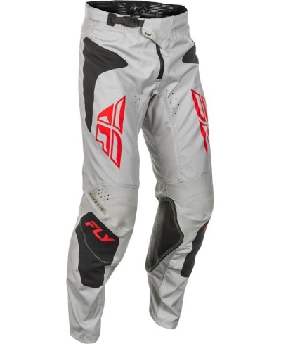 Pantalon FLY RACING Kinetic SYM - gris clair/rouge/noir