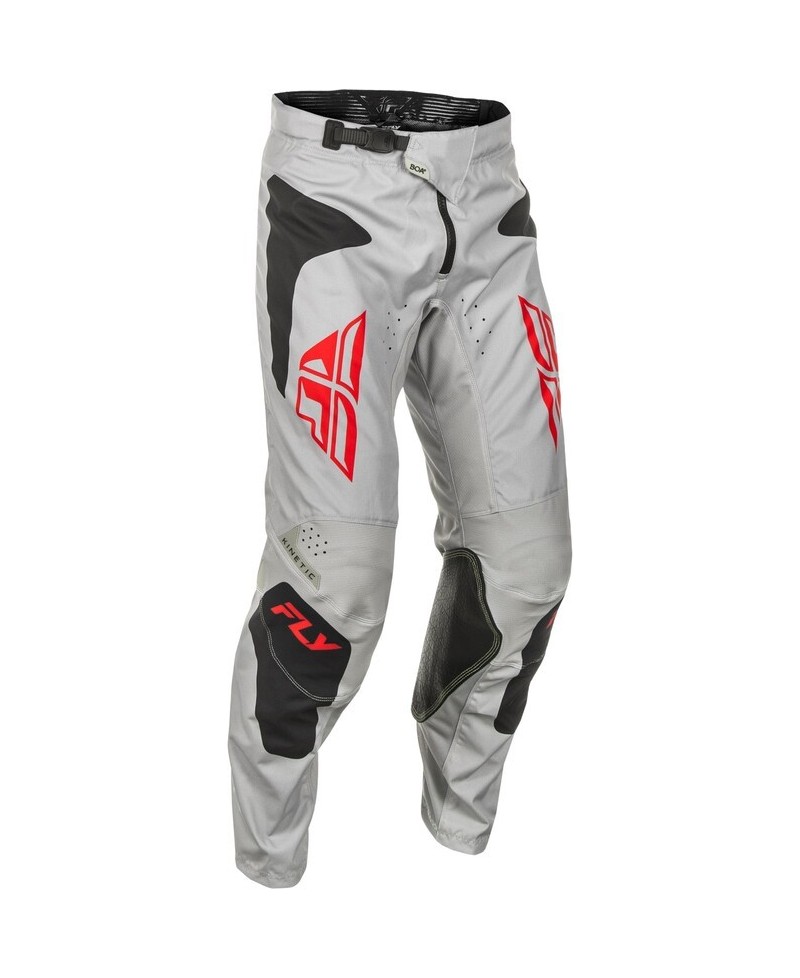 Pantalon FLY RACING Kinetic SYM - gris clair/rouge/noir