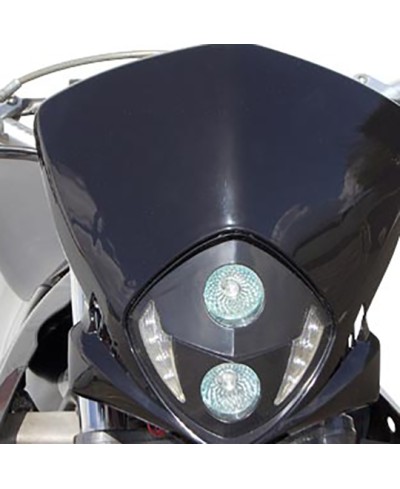 TETE DE FOURCHE MECABOITE/MOTO/CYCLO TUN'R XTREM RACE NOIR (HALOGENE 2X20W (D50) LEDS BLAN
