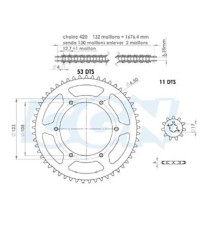 KIT CHAINE AFAM ADAPT. DERBI SENDA SM DRD/RACING/EVO/GPR NUDE/RACING/RS4 420 11X53 D108 6T