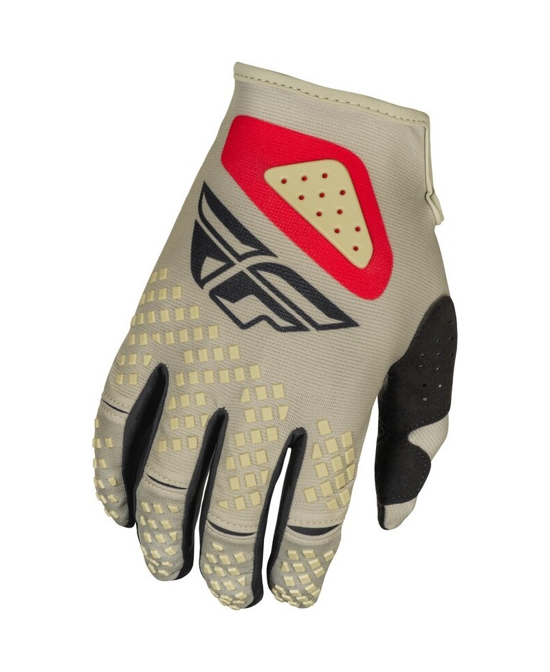 Gants FLY RACING Kinetic SYM - gris clair/rouge/noir