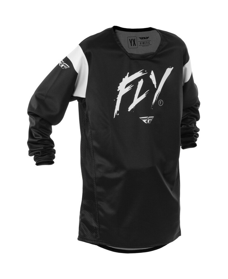 Maillot enfant FLY RACING Kinetic Stoke - noir/blanc