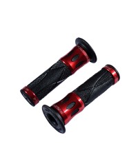 REVETEMENT/POIGNEE PROGRIP ROAD 728 NOIR/ROUGE (PR) BAGUE ALU 122MM