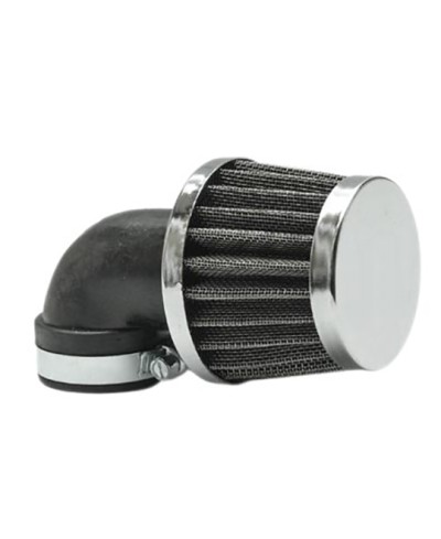 FILTRE A AIR TUN'R D28-35 CONIQUE KN GM COUDE 90° CHROME