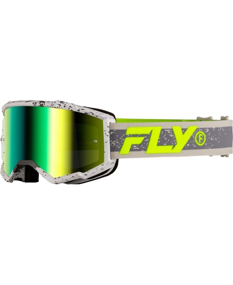 Masque FLY RACING Zone Dark Grey/Hi-Vis - écran Iridiscent Green