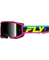 Masque FLY RACING Zone rose/noir - écran noir fumé