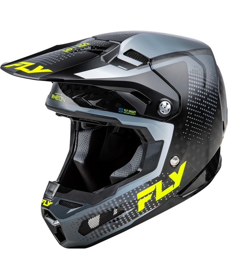 Casque FLY RACING Formula S Carbon Protocol - noir carbone/gris/Hi-Vis