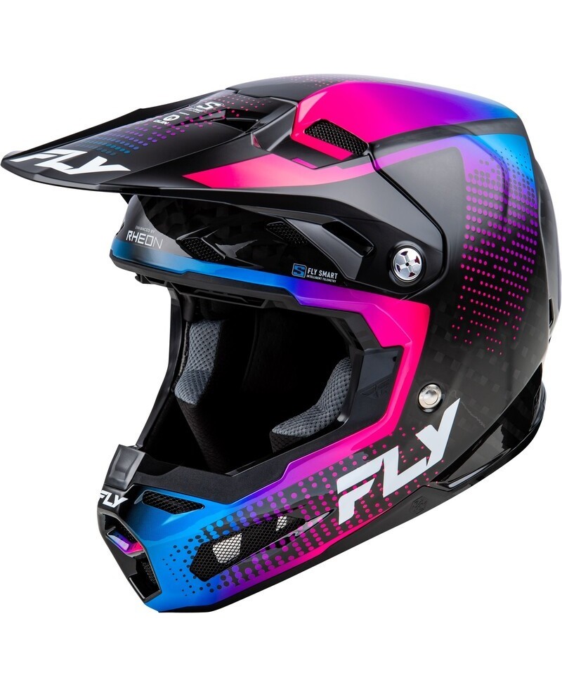 Casque FLY RACING Formula S Carbon Protocol - noir carbone/bleu/rose