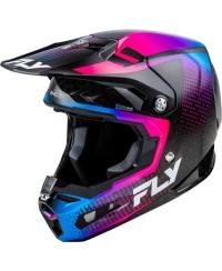 Casque FLY RACING Formula S Carbon Protocol - noir carbone/bleu/rose