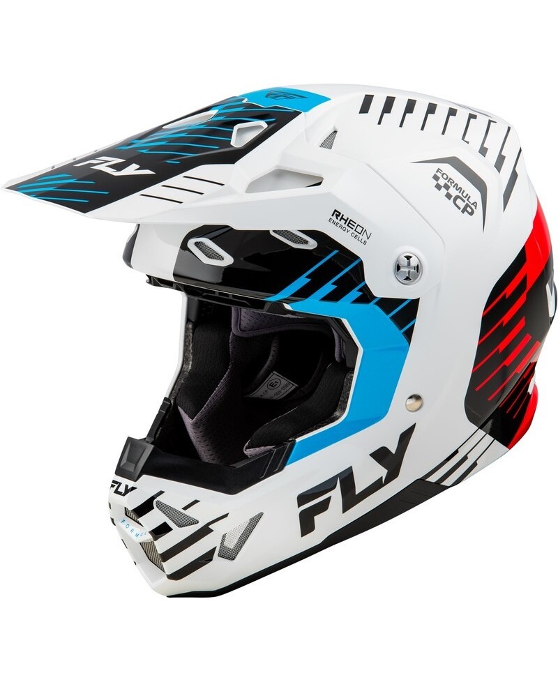 Casque FLY RACING Formula CP Slice - blanc/rouge/cyan