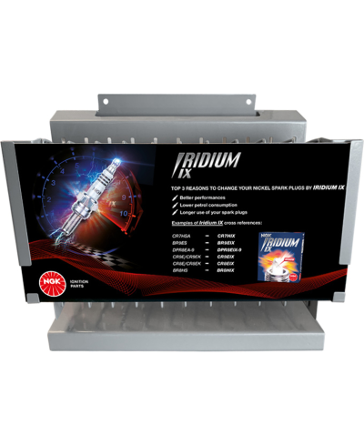 Présentoir NGK Iridium IX - texte en anglais