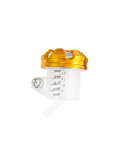 BOCAL/RESERVOIR MAITRE CYLINDRE DE FREIN TUN'R UNIVERSEL BOUCHON ALU OR (SORTIE DESSOUS)