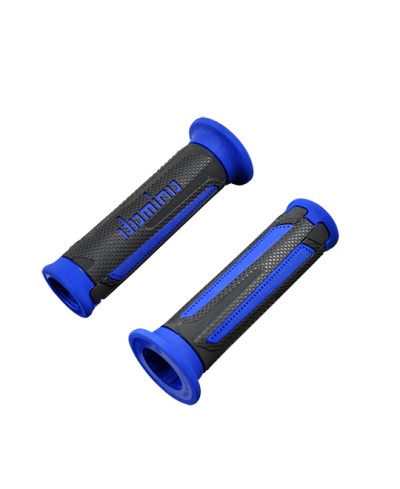 REVETEMENT/POIGNEE DOMINO A350 TURISMO NOIR/BLEU (PR) DEBOUCHE POUR EMBOUT GUIDON