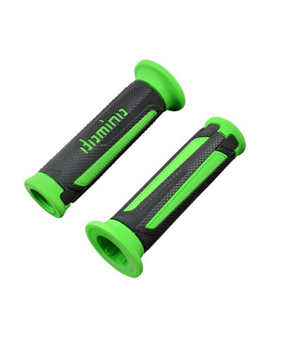 REVETEMENT/POIGNEE DOMINO A350 TURISMO NOIR/VERT (PR) DEBOUCHE POUR EMBOUT GUIDON