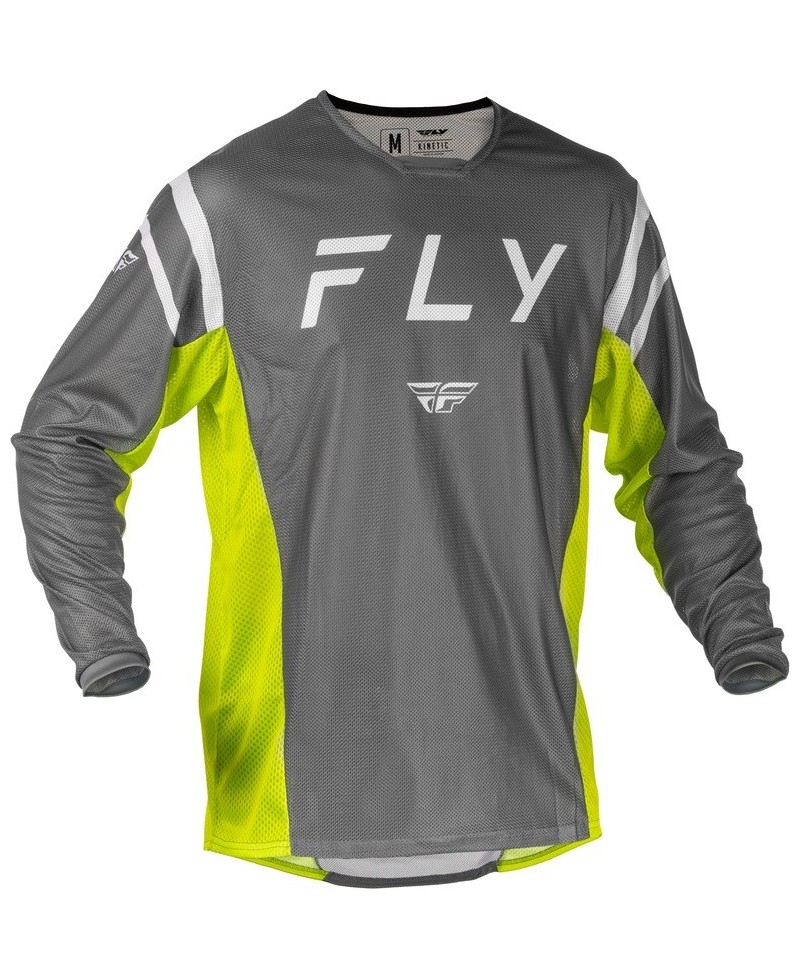 Maillot FLY RACING Kinetic Mesh - gris/jaune