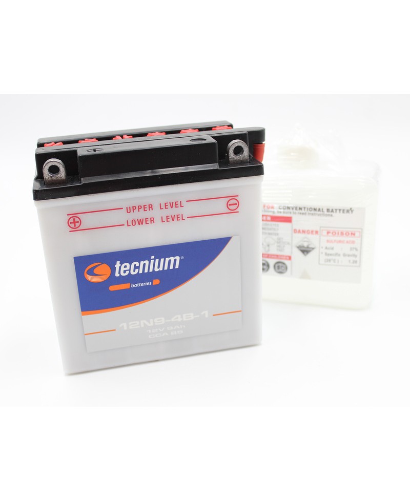 Batterie TECNIUM conventionnelle avec pack acide - 12N9-4B-1