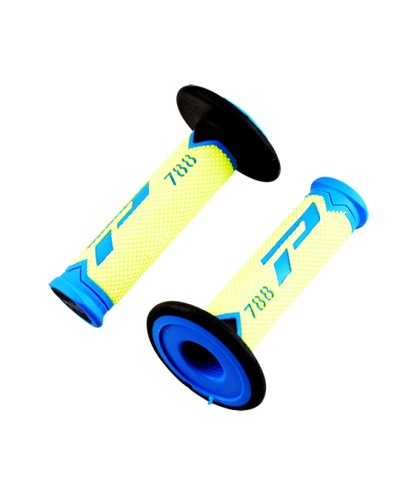 REVETEMENT/POIGNEE PROGRIP 788 JAUNE FLUO/BLEU/NOIR (PR) TRIPLE DENSITE 115MM