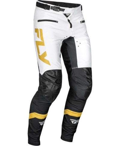 Pantalon vélo FLY RACING Rayce - blanc/noir/or