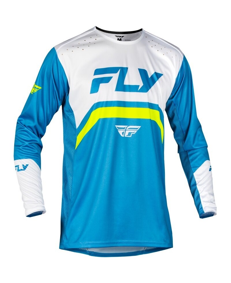 Maillot vélo enfant FLY RACING Rayce - bleu/blanc/vert citron