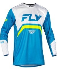 Maillot vélo enfant FLY RACING Rayce - bleu/blanc/vert citron
