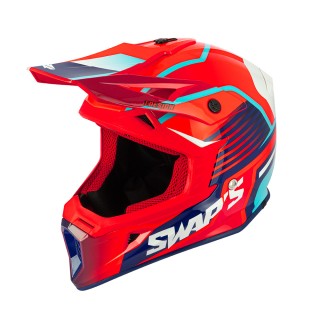 Casque SWAP Cross S818 Rouge Bleu Blanc M
