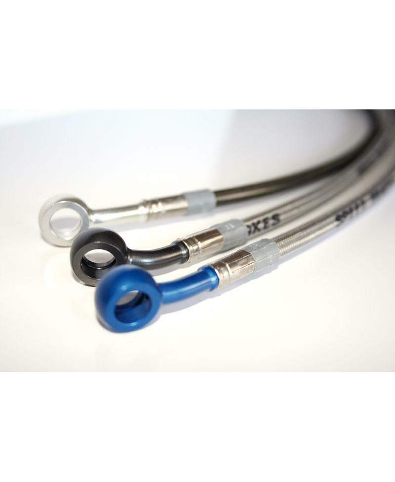 Durite de frein Aviation SPEEDBRAKES inox/raccord bleu 62-CA011-1C