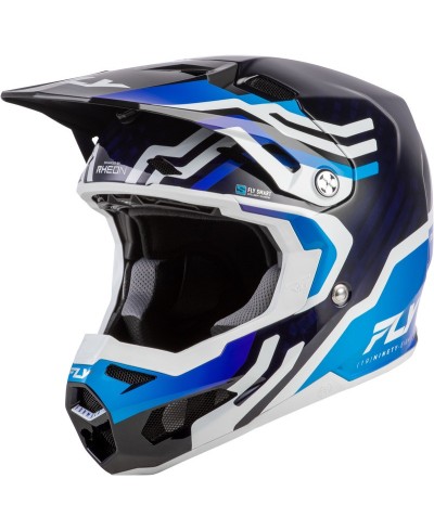 Casque FLY RACING Formula S Carbon Byte - Blue Carbon/blanc