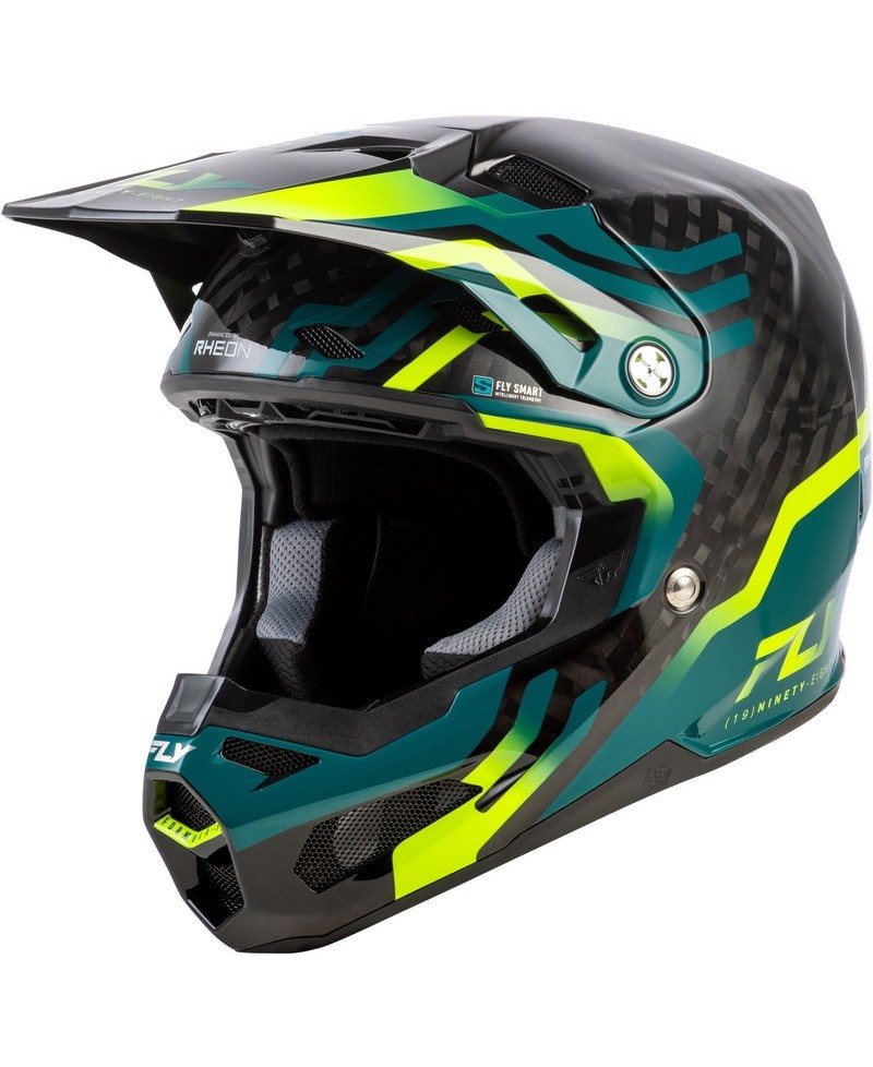 Casque FLY RACING Formula S Carbon Byte - Black Carbon/Teal/Lime