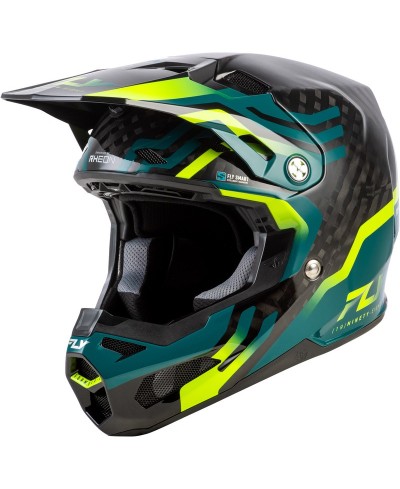 Casque FLY RACING Formula S Carbon Byte - Black Carbon/Teal/Lime