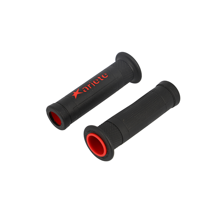 REVETEMENT/POIGNEE ARIETE ARIRAM NOIR/ROUGE (PR)  - 120MM - DEBOUCHE POUR EMBOUT DE GUIDON
