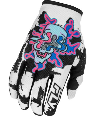 Gants FLY RACING Lite Warp Special Edition - blanc/bleu/rose