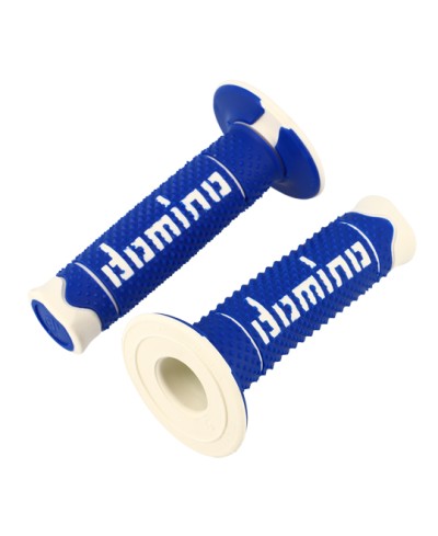 REVETEMENT/POIGNEE DOMINO A260 CROSS/ENDURO BLEU/BLANC (PR) 120MM
