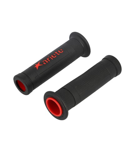 REVETEMENT/POIGNEE ARIETE ARIRAM NOIR/ROUGE (PR)  - 120MM - DEBOUCHE POUR EMBOUT DE GUIDON