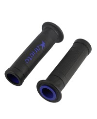 REVETEMENT/POIGNEE ARIETE ARIRAM NOIR/BLEU (PR)  - 120MM - DEBOUCHE POUR EMBOUT DE GUIDON