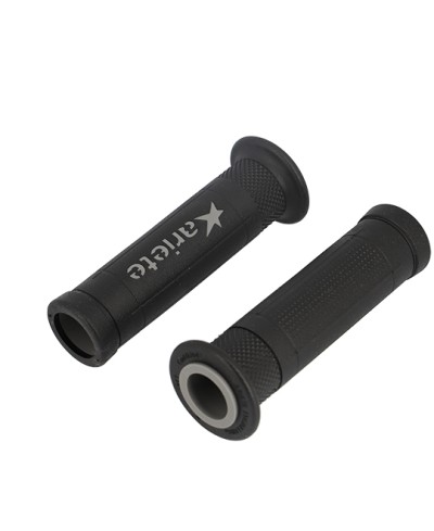 REVETEMENT/POIGNEE ARIETE ARIRAM NOIR/GRIS (PR)  - 120MM - DEBOUCHE POUR EMBOUT DE GUIDON