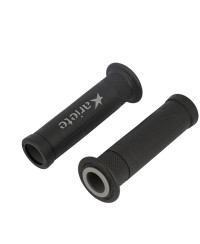 REVETEMENT/POIGNEE ARIETE ARIRAM NOIR/GRIS (PR)  - 120MM - DEBOUCHE POUR EMBOUT DE GUIDON