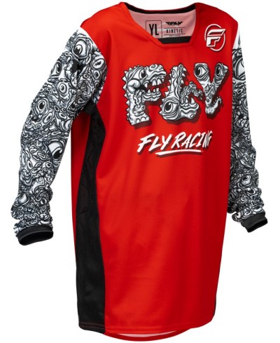 Maillot enfant FLY RACING Kinetic Mutant - rouge/noir/blanc